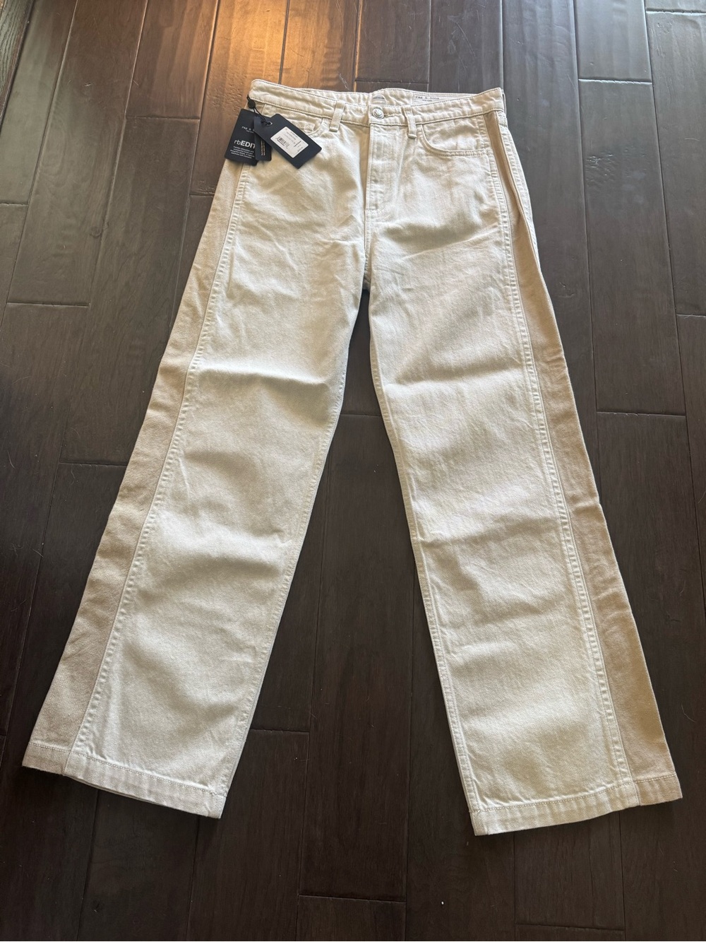 rag & bone Cream Straight-Leg Jeans